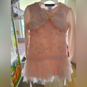 Beautiful pink party dress & matching cardigan set size 4